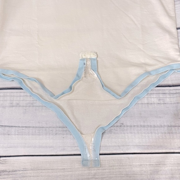 NWT Free People Cozy Cool Girl Tank Bodysuit | Color: Blue/Cream | Size: L | - Picture 4 of 8